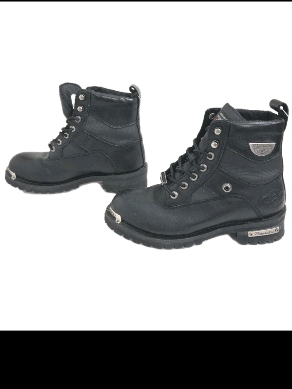 Milwaukee Feedom Flex Black Leather Motorcycle Boots Size 9.5 Style MB223